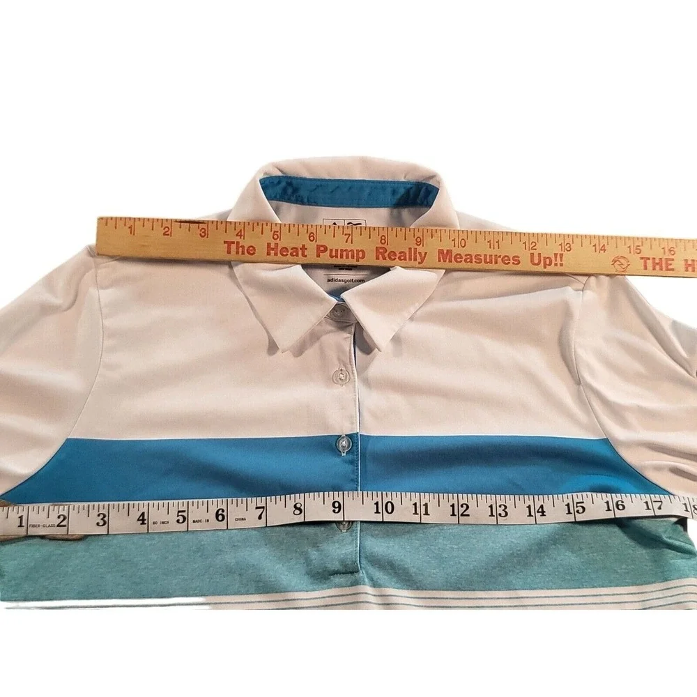 Adidas Pure Motion Polo Shirt Womens Size M Striped TPC Four Seasons Resort Golf